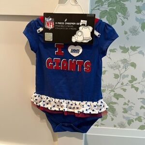 NWT NFL NY Giants onesie, bib and booties